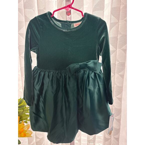 Beautiful green velvet dress .  New with tags.  cat and Jack size 3t - Picture 1 of 4